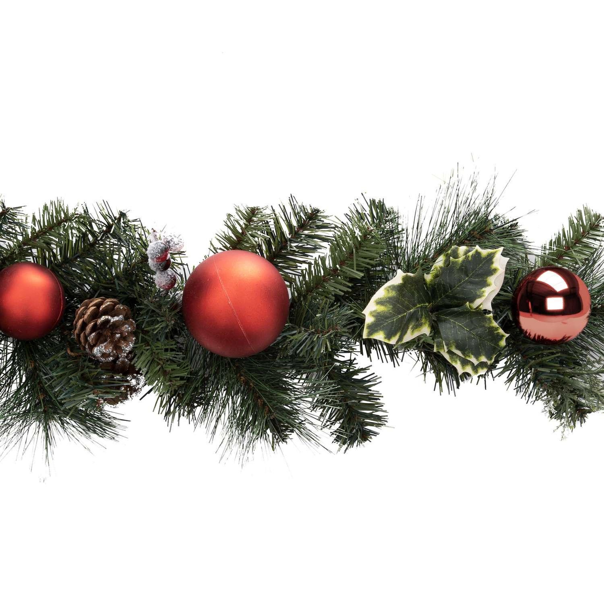 Voir la diapositive 3 : ATMOSPHERA Guirlande de Noël Rêve de Sapin L. 2 M - Vert et rouge