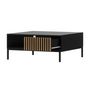 Voir la diapositive 5 : BEST MOBILIER Savanna - table basse - effet bois et noir - 1 tiroir et 1 niche - 80 cm