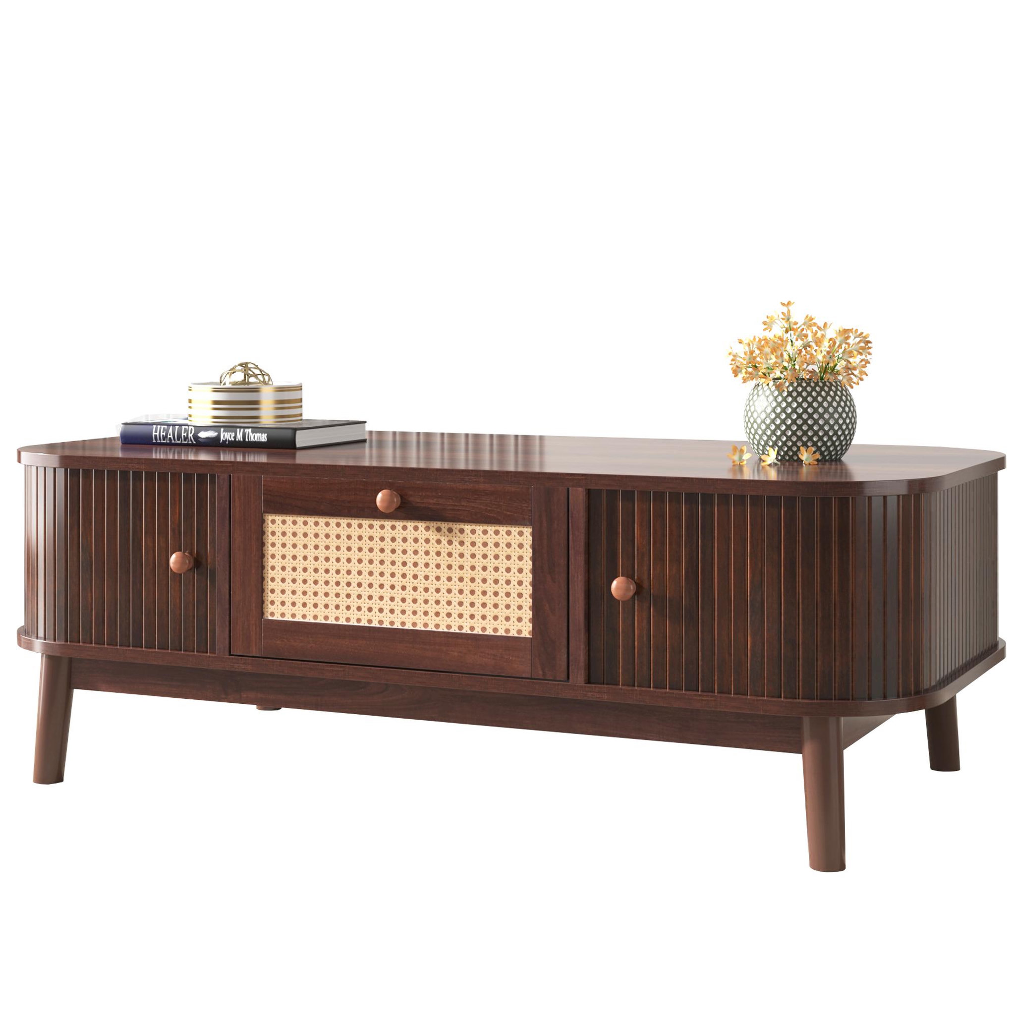 Voir la diapositive 1 : MERAX Table Basse 100 Cm Avec 1 Tiroir
