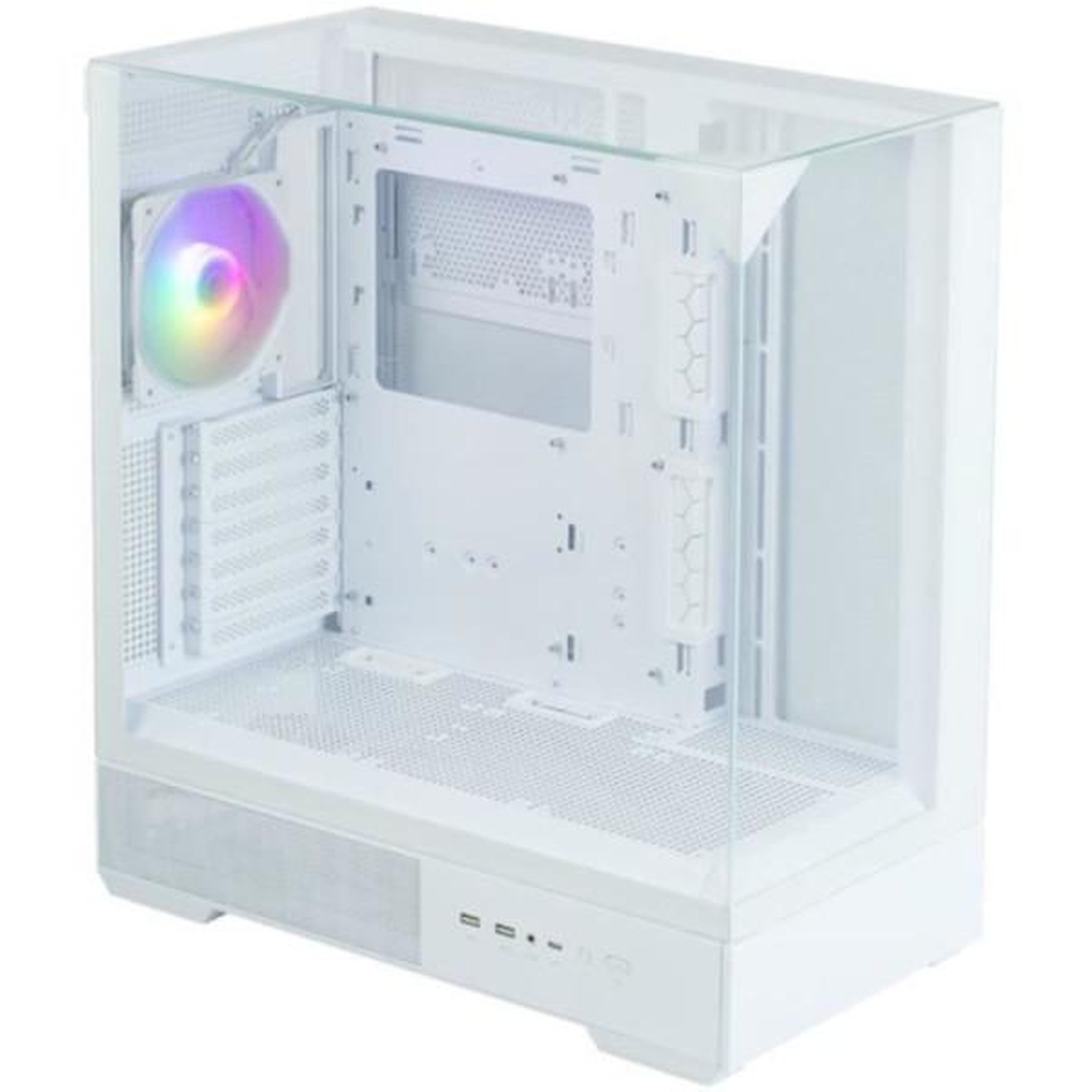 Voir la diapositive 2 : Zalman Boitier sans alimentation - zalman p40 prism plus - moyen tour - format atx - blanc