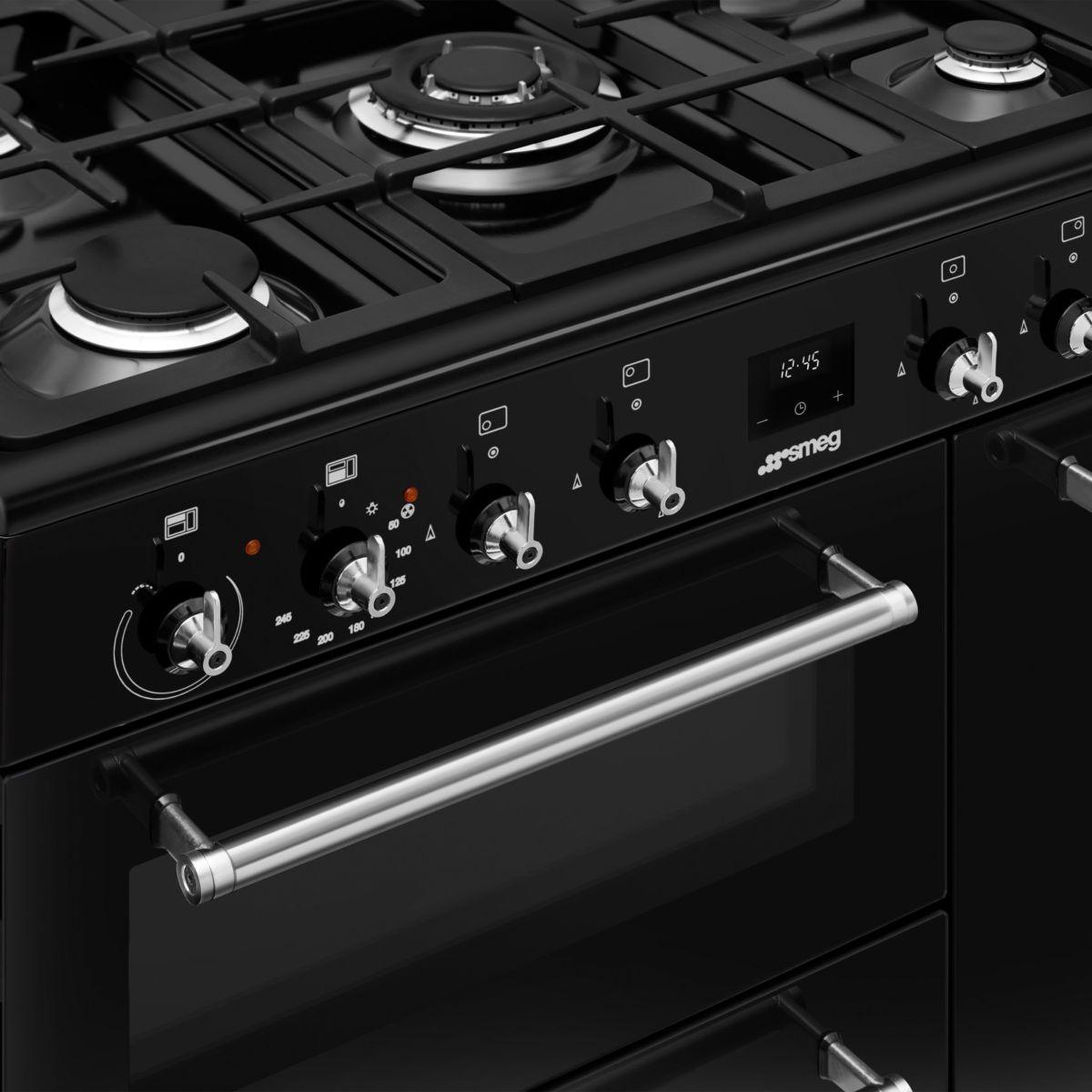 Voir la diapositive 5 : SMEG Piano de cuisson gaz cx93gmbl