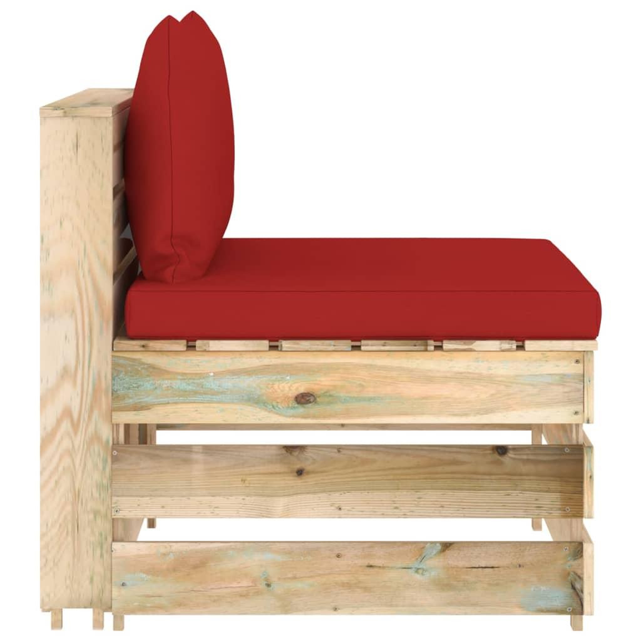 Voir la diapositive 5 : VIDAXL Salon de jardin 3 pcs avec coussins Bois impregne de vert
