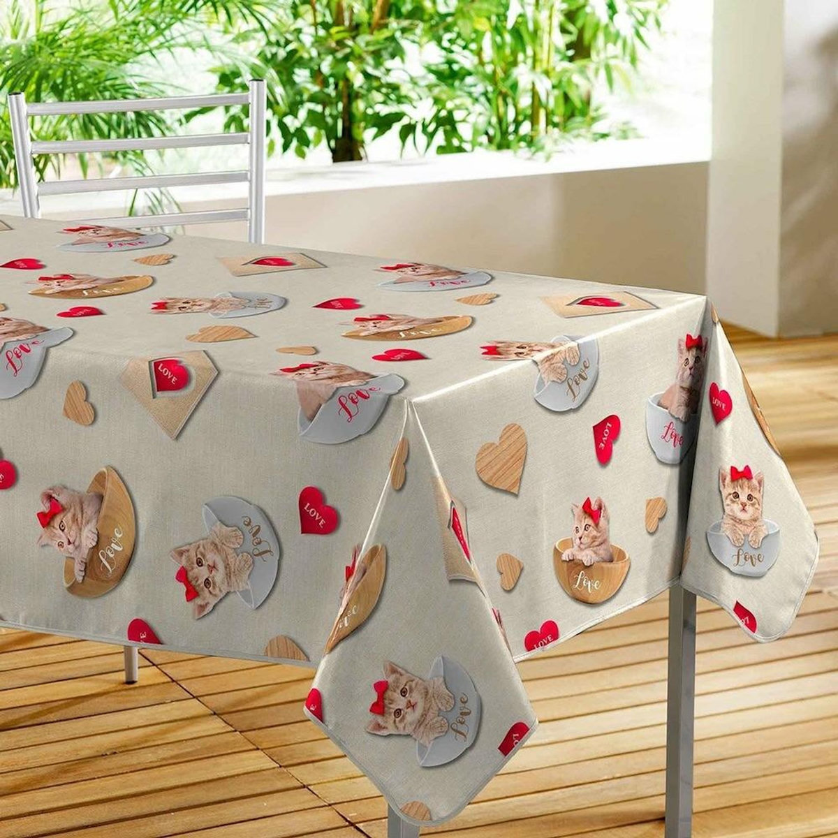 Douceur d'Intérieur Nappe toile cirée 140x240 cm CHATS