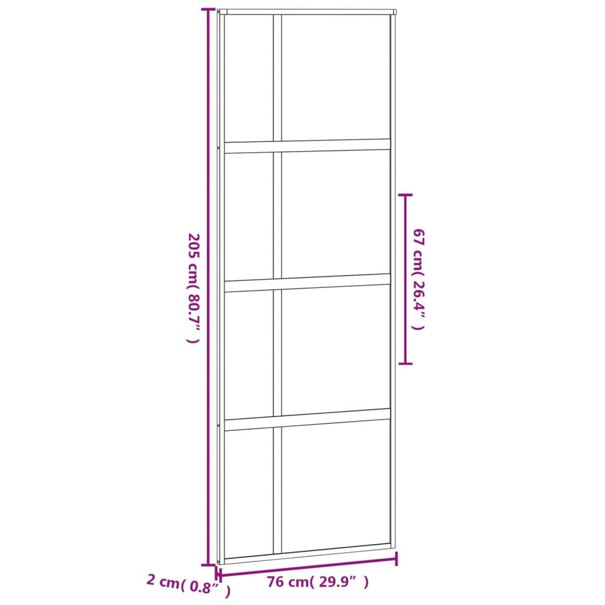 Voir la diapositive 6 : VIDAXL Porte coulissante noir 76x205 cm verre trempe aluminium