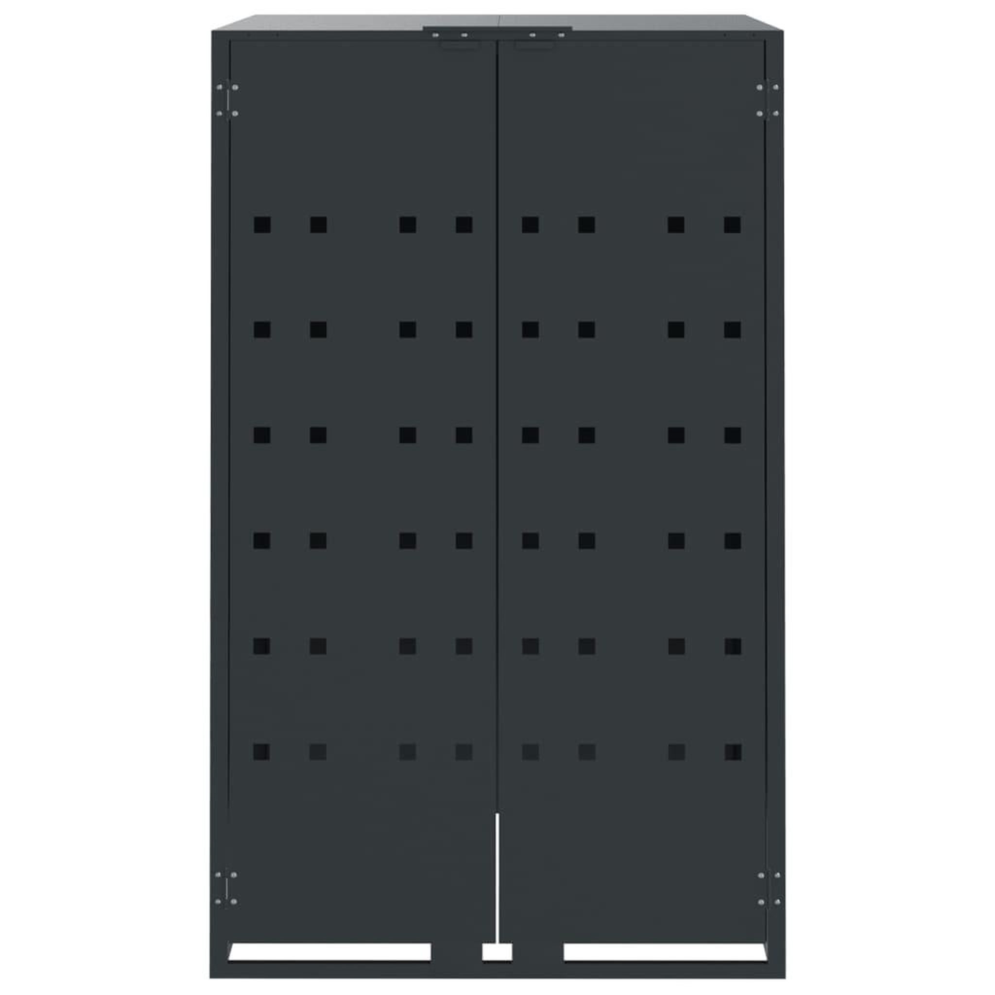 Voir la diapositive 5 : VIDAXL Rangement a roulettes pour poubelles pour 6 bacs anthracite