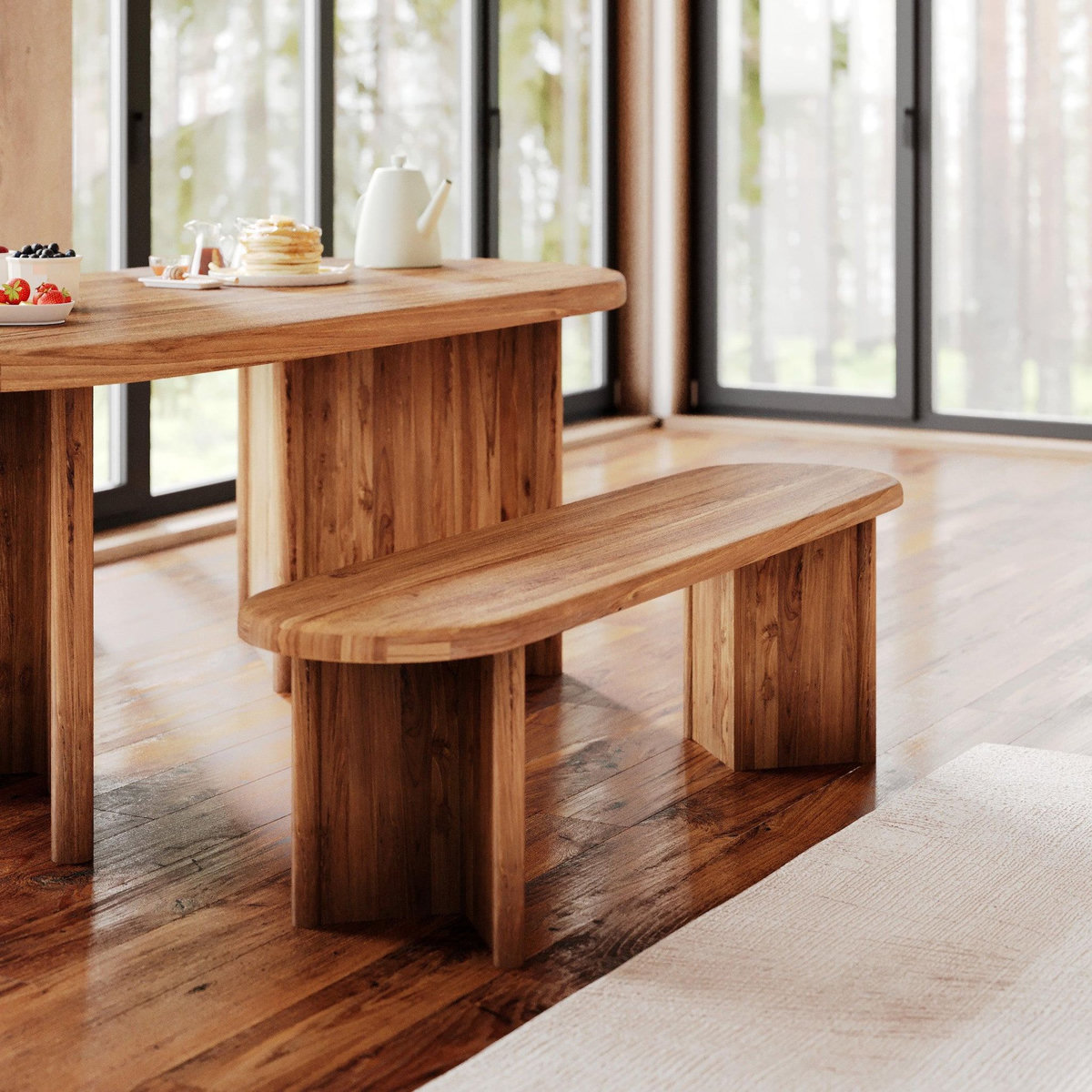 Rendez vous déco Banc 3 places en bois de teck recyclé 160 cm-Bana