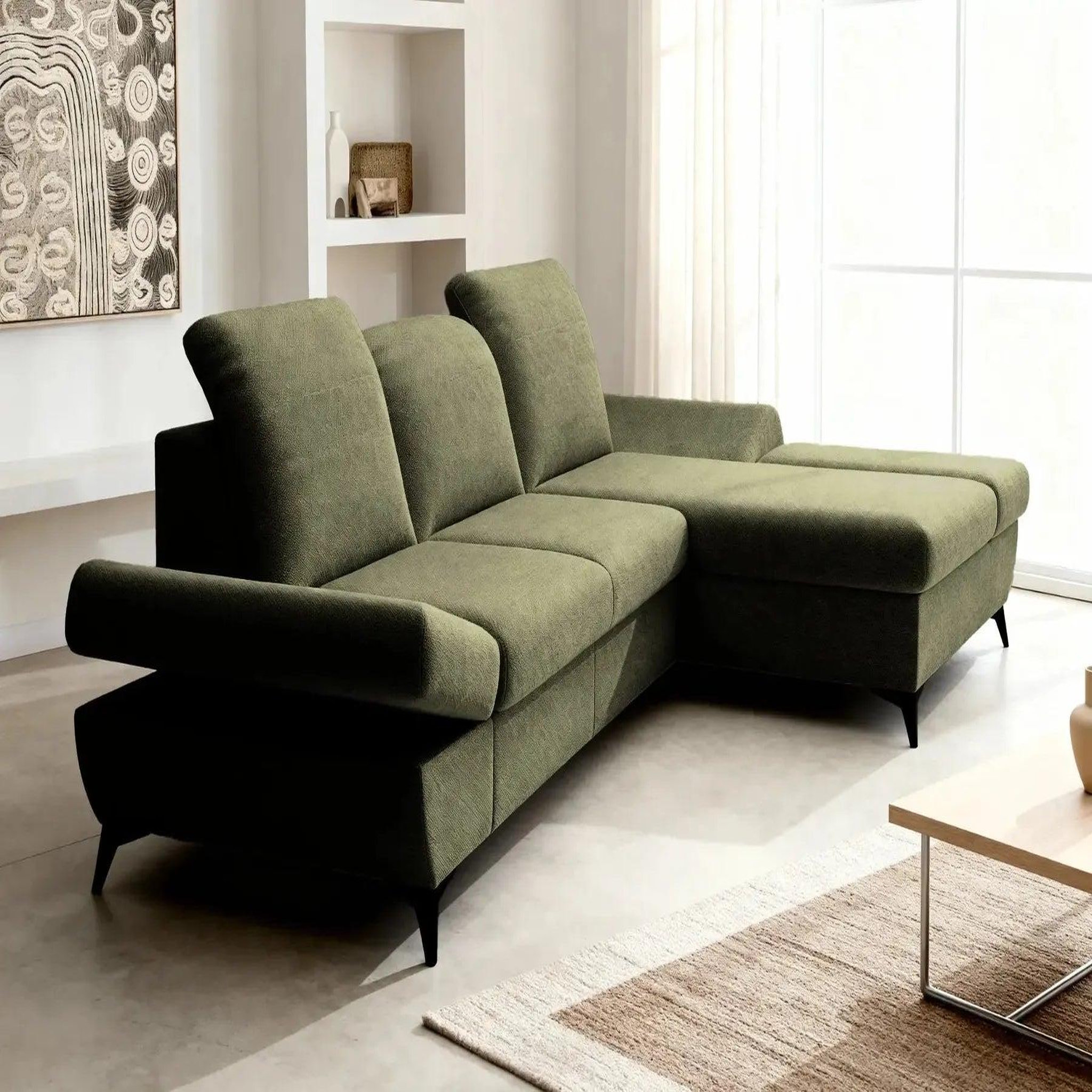 Voir la diapositive 3 : CASANOVA PARIS Livia - canapé d'angle convertible tissu chiné