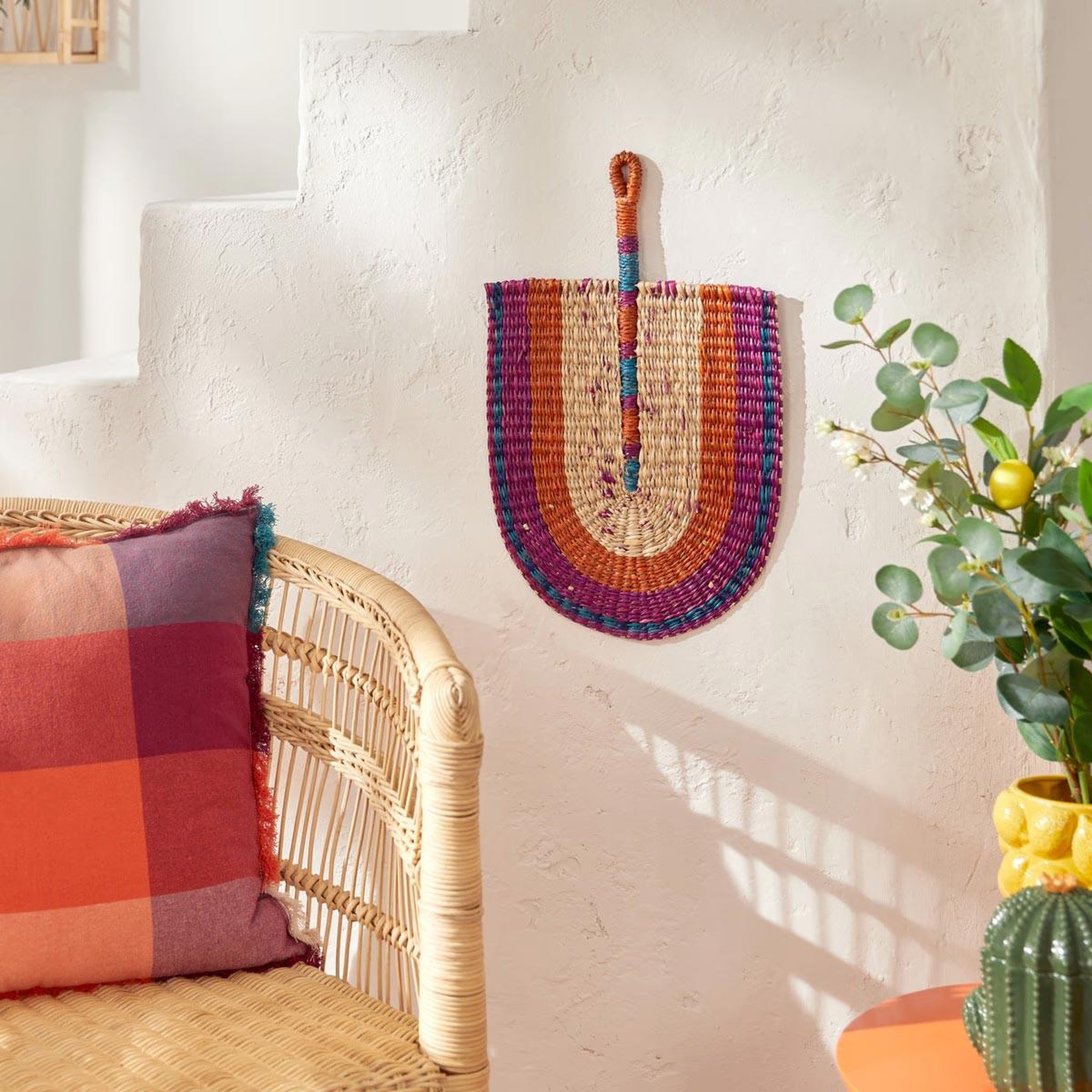 Voir la diapositive 3 : ATMOSPHERA Déco Murale Éventail  Yucatan  45cm Multicolore