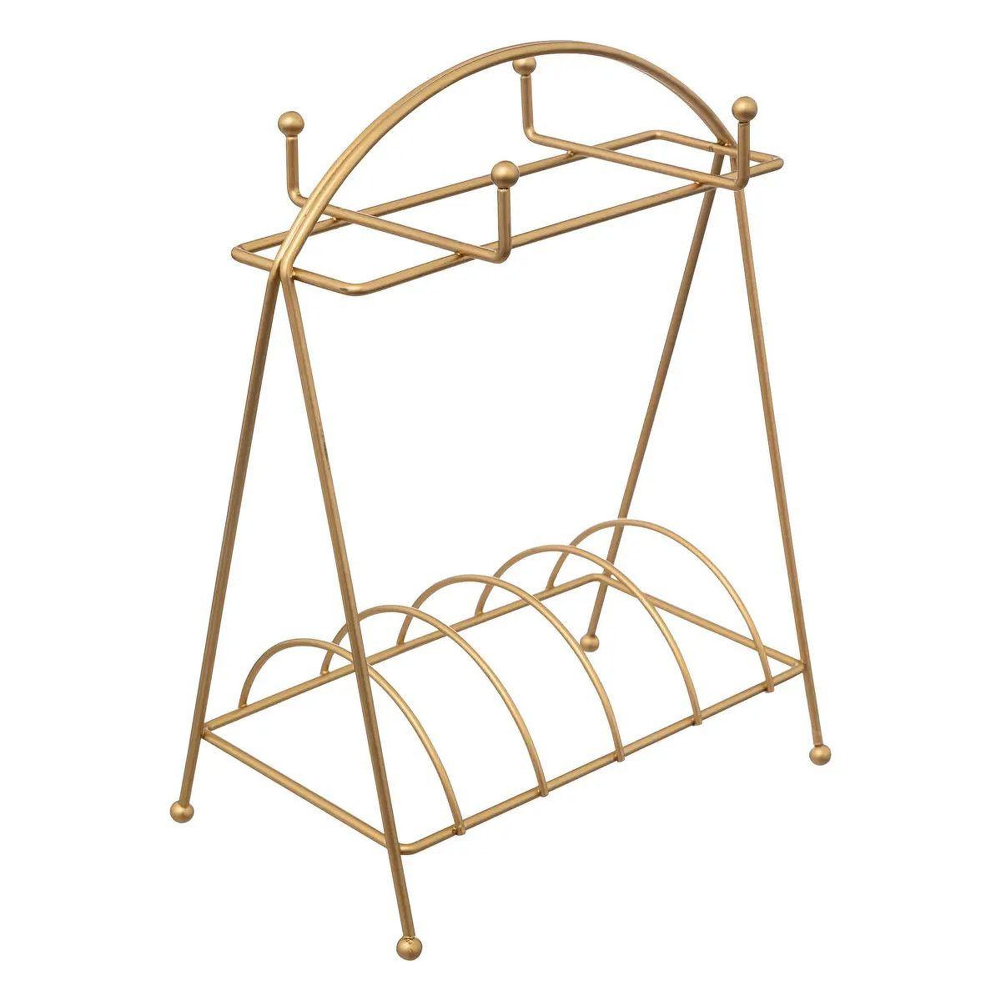 Voir la diapositive 4 : SECRET DE GOURMET Lot de 4 tasses & soucoupes sur rack  the floral  26cm blanc