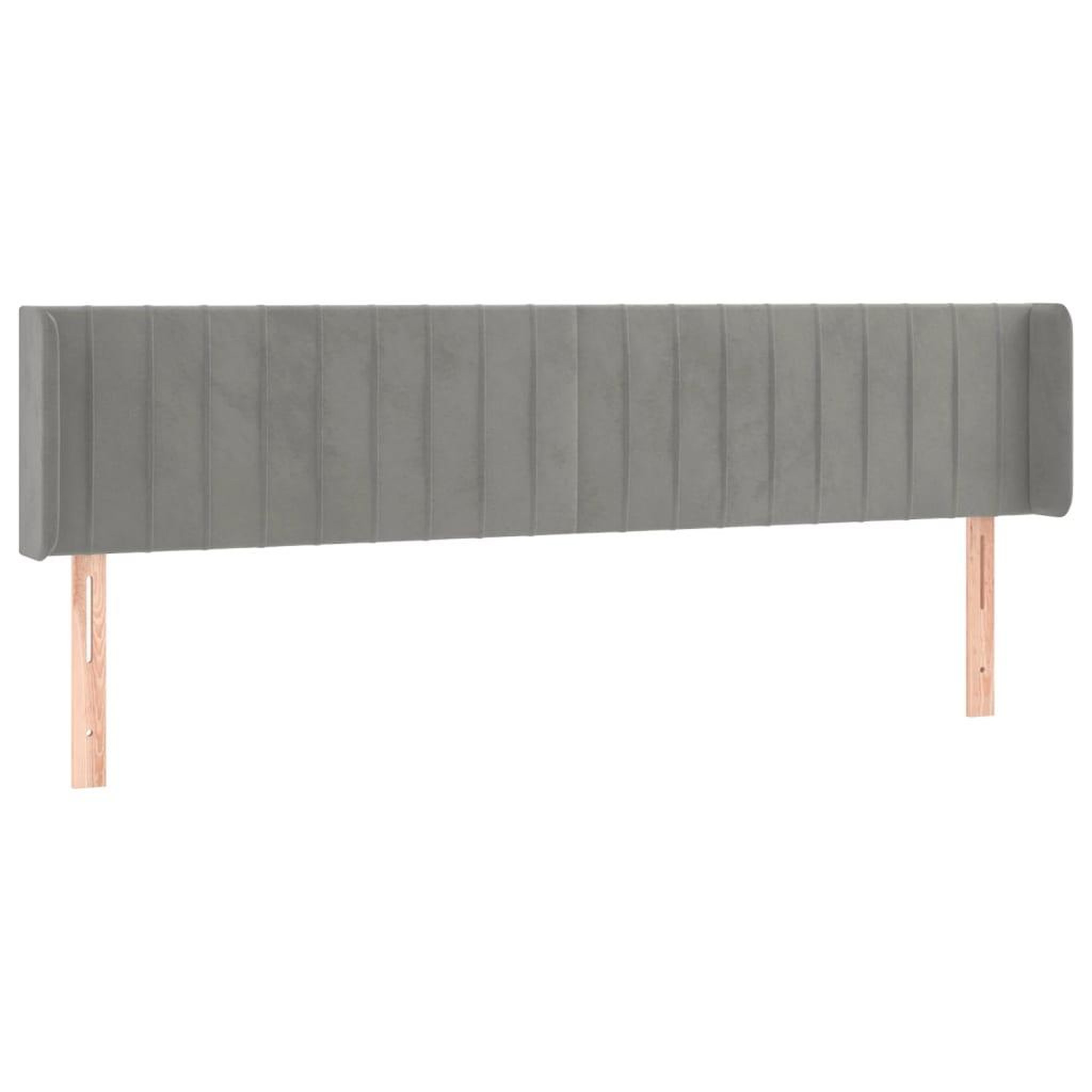 Voir la diapositive 2 : VIDAXL Tete de lit avec oreilles Gris clair 203x16x78/88 cm Velours