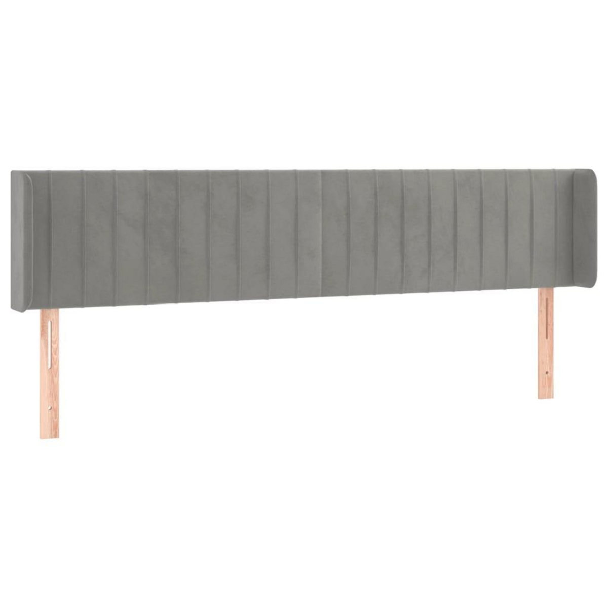 VIDAXL Tete de lit avec oreilles Gris clair 203x16x78/88 cm Velours