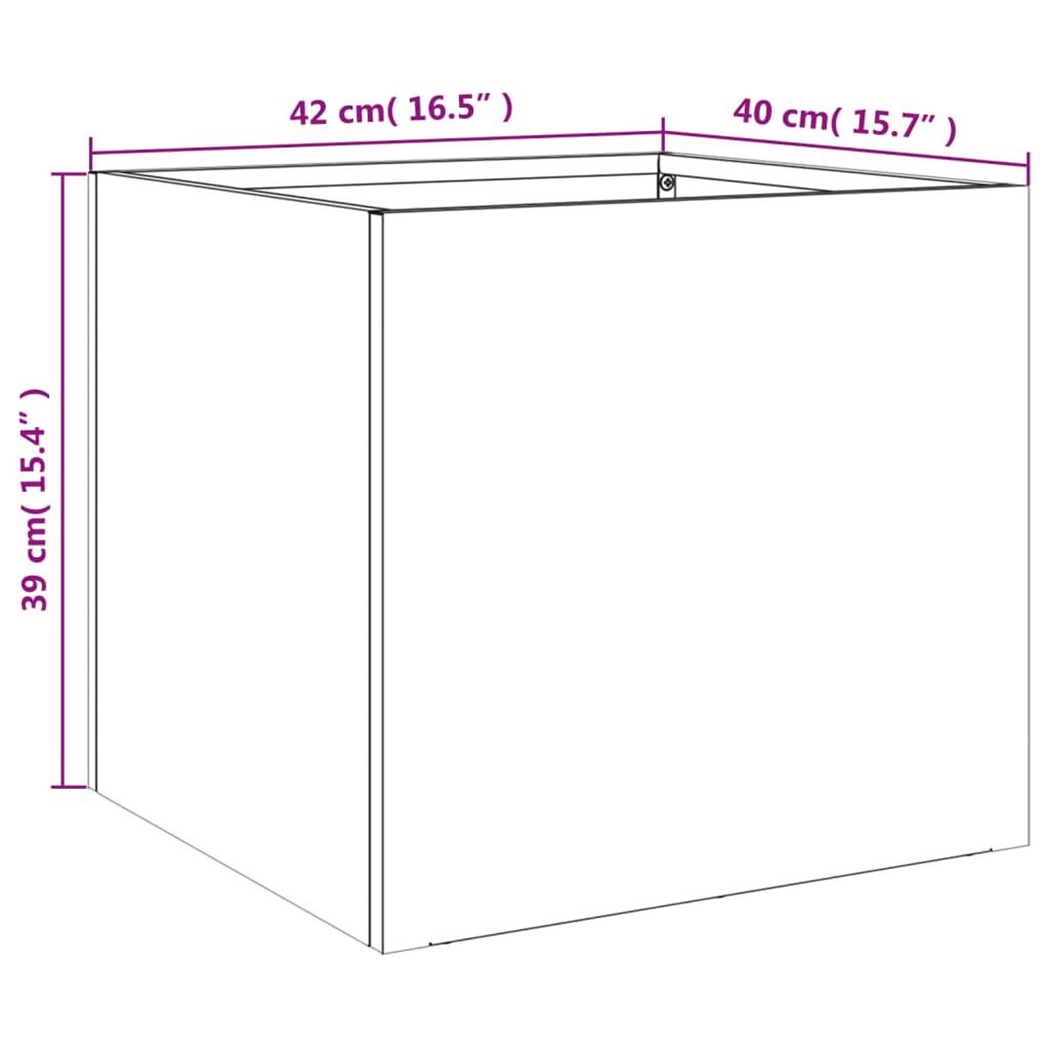Voir la diapositive 6 : VIDAXL Jardinieres 2 pcs argente 42x40x39 cm acier galvanise