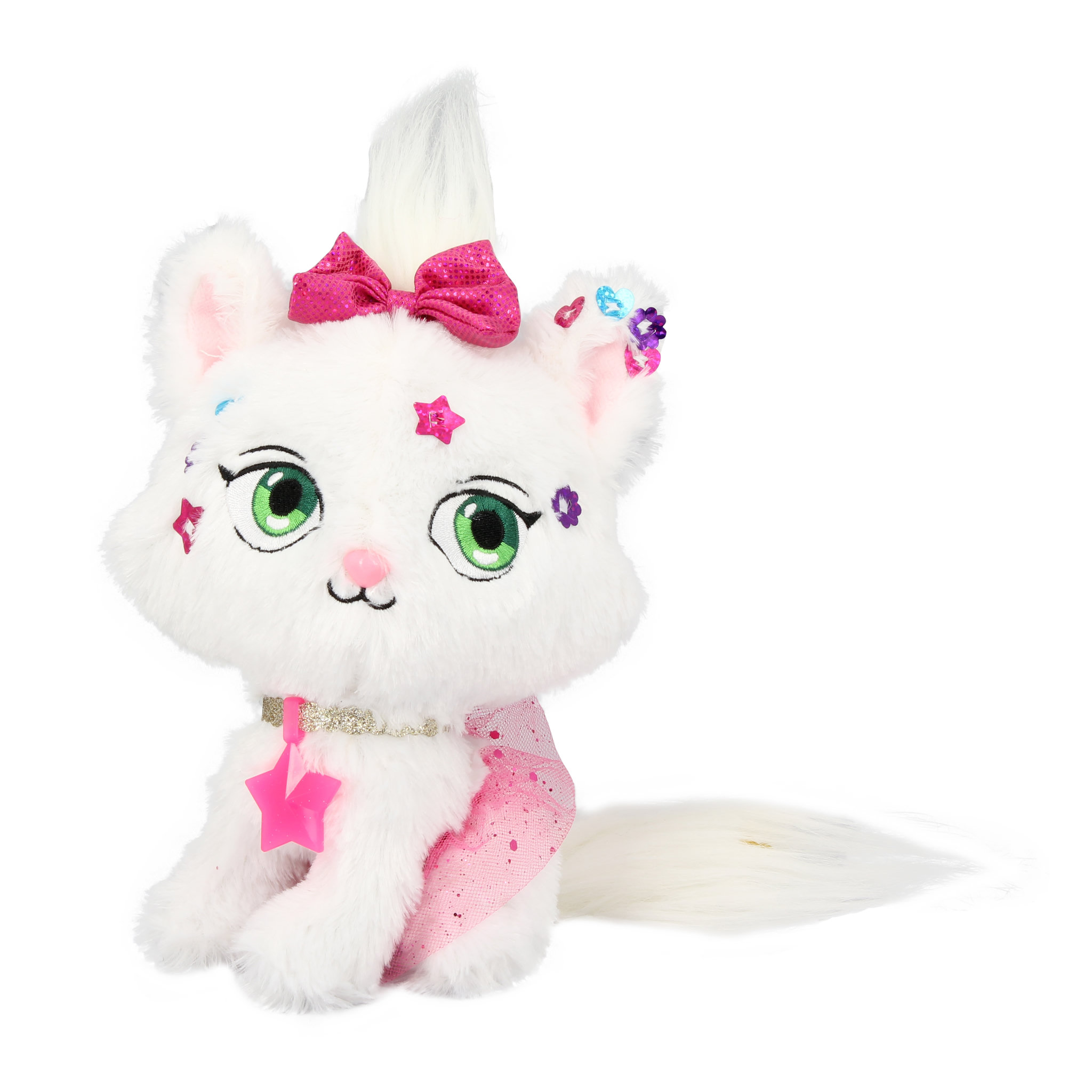 Voir la diapositive 2 : TALDEC Shimmer stars - Peluche chat à personnaliser