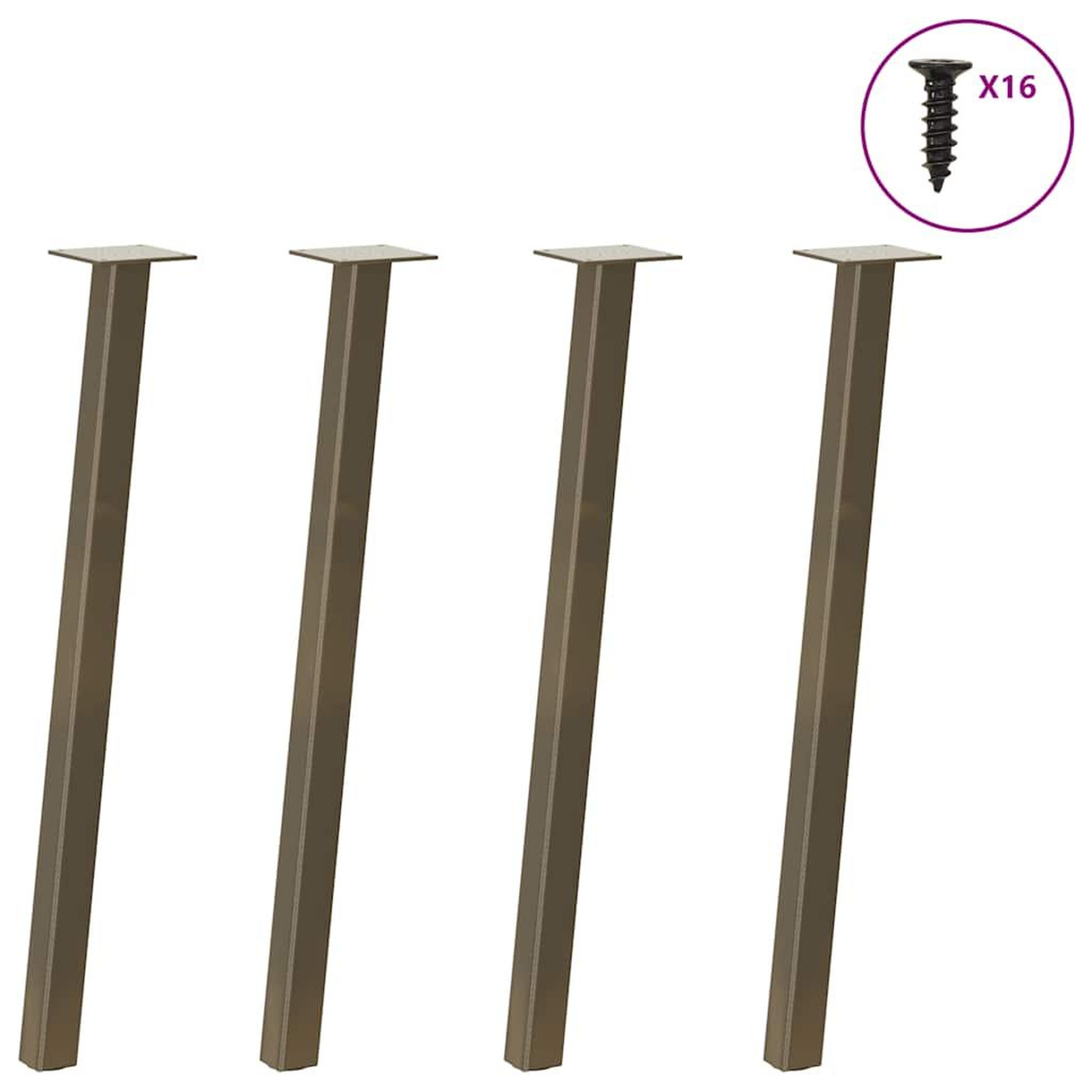 VIDAXL Pieds de table basse acier naturel 4 pcs 72 cm acier