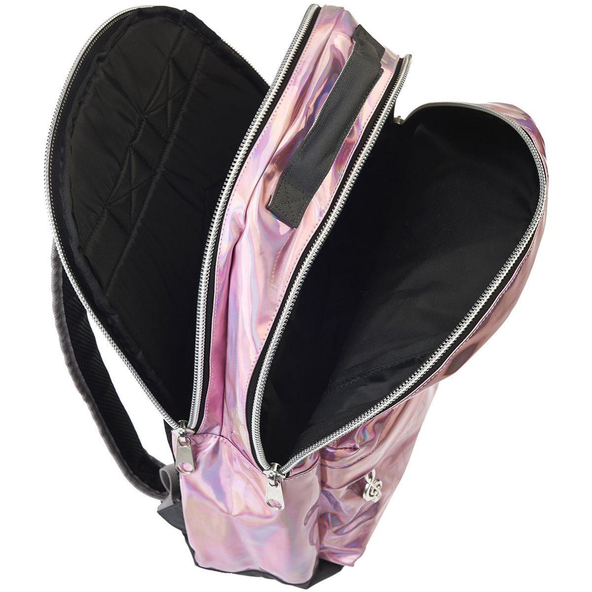 Love Love Sac à dos 2 compartiments holographique rose + trousse