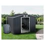 Voir la diapositive 2 : Habitat et Jardin Abri de jardin métal - Vegas  - 7.06 m² avec gouttière et récupérateur d'eau - Gris