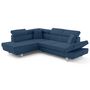 Voir la diapositive 2 : BEST MOBILIER Lisbona - canapé d'angle gauche 5 places convertible avec têtières en velours côtelé