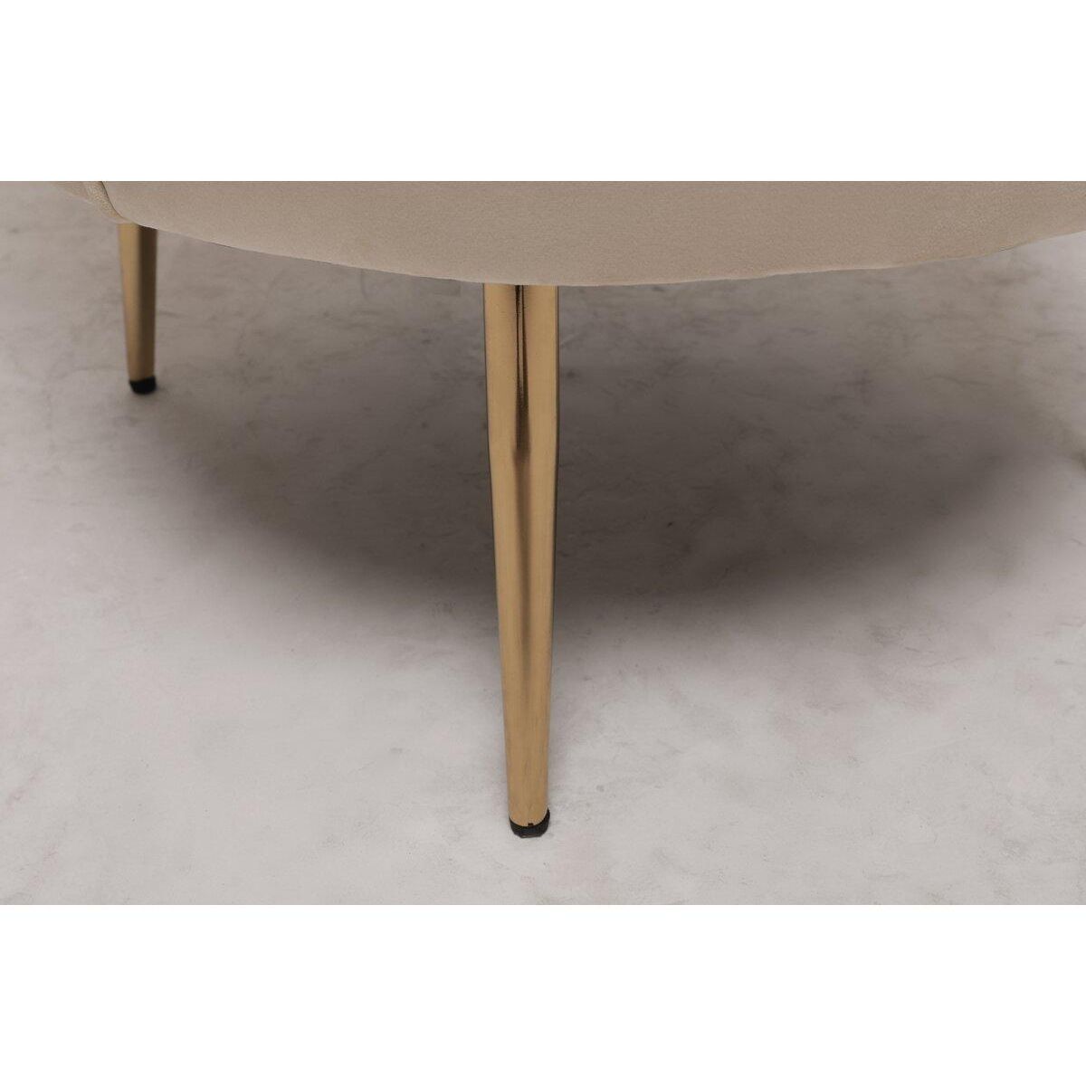 Habitat et Jardin Fauteuil en velours  Floria  - 70 x 73 x 76 cm - Beige