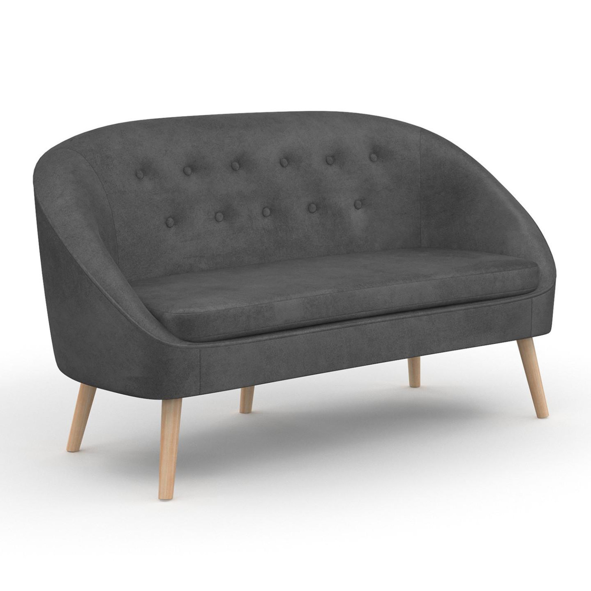 ID MARKET Canapé banquette sonia en velours gris