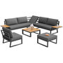 Voir la diapositive 1 : MERAX Salon de jardin 7 places en métal avec canapé d'angle, fauteuil, table basse et tabouret