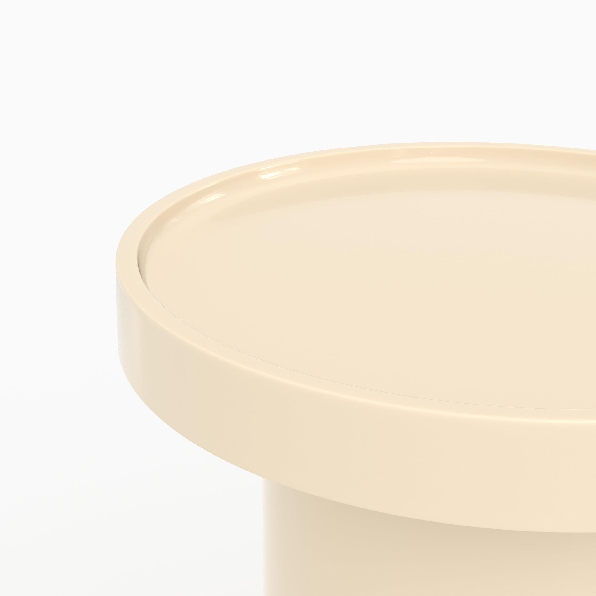 Voir la diapositive 6 : MAISON PAVANE Table d'appoint laquée blanche en MDF, D40 cm-Nora