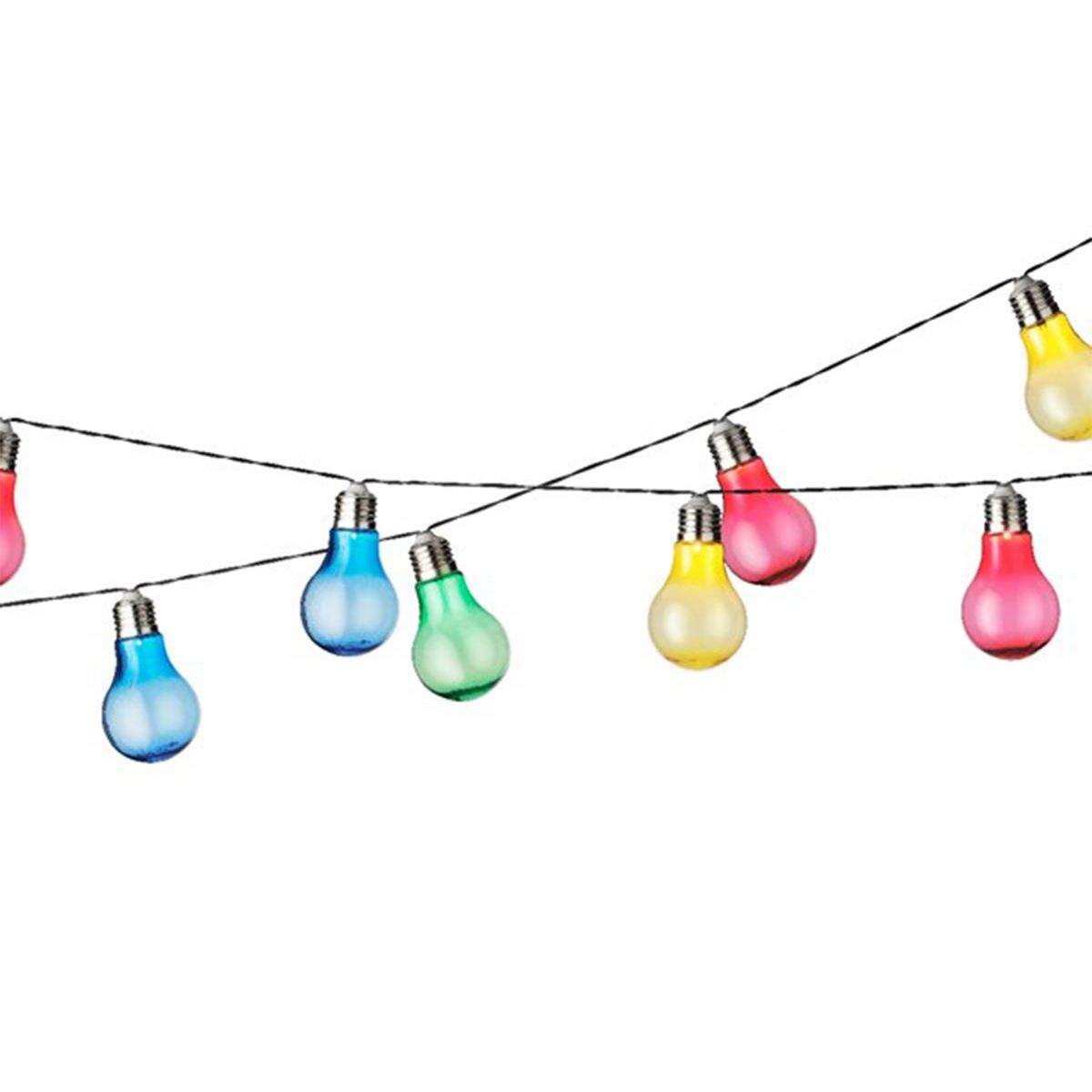 JARDIDECO Guirlande lumineuse solaire 10 ampoules Led Multicolore