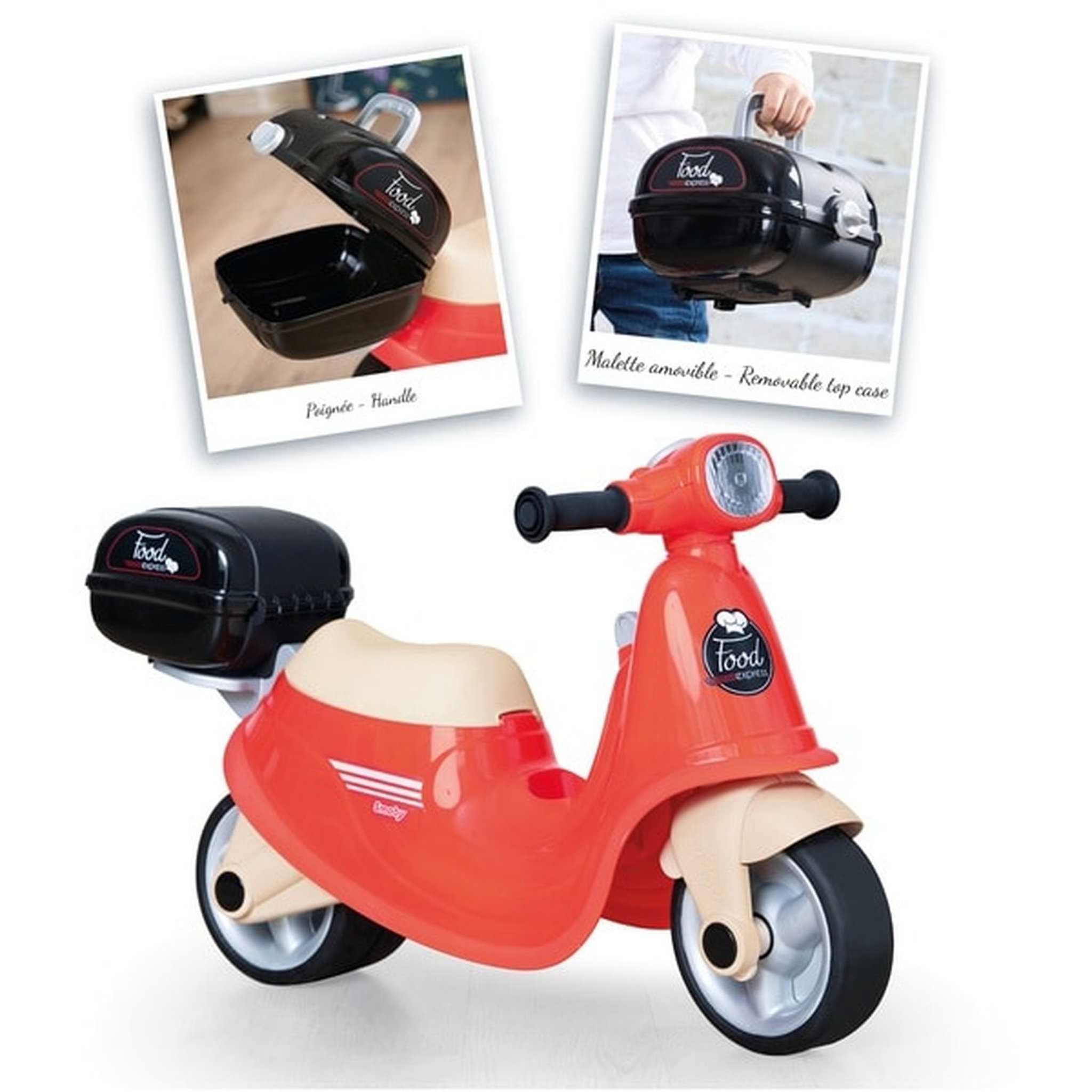 Voir la diapositive 2 : SMOBY Porteur Scooter Food express