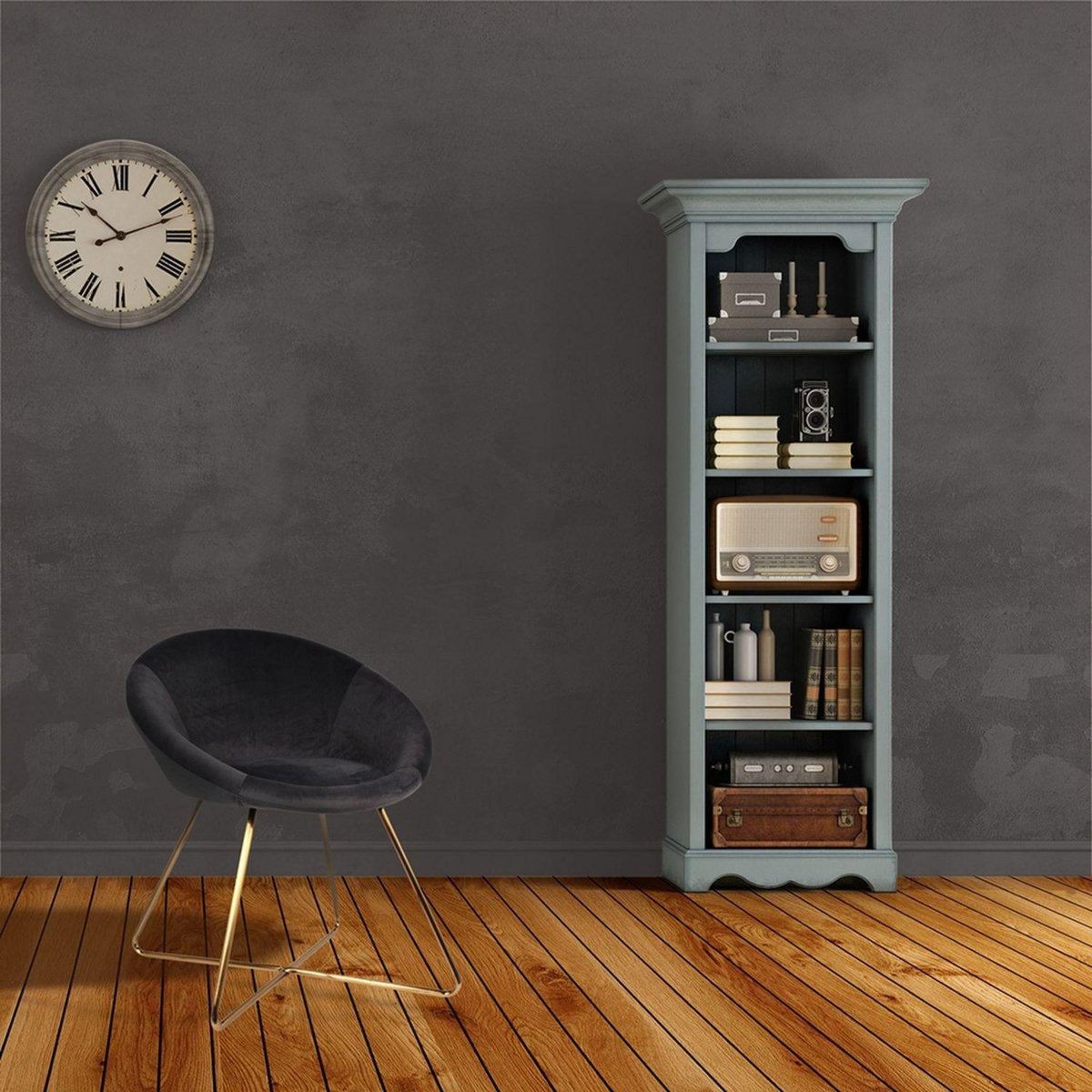 The Home Deco Factory Fauteuil de salon en velours Karl