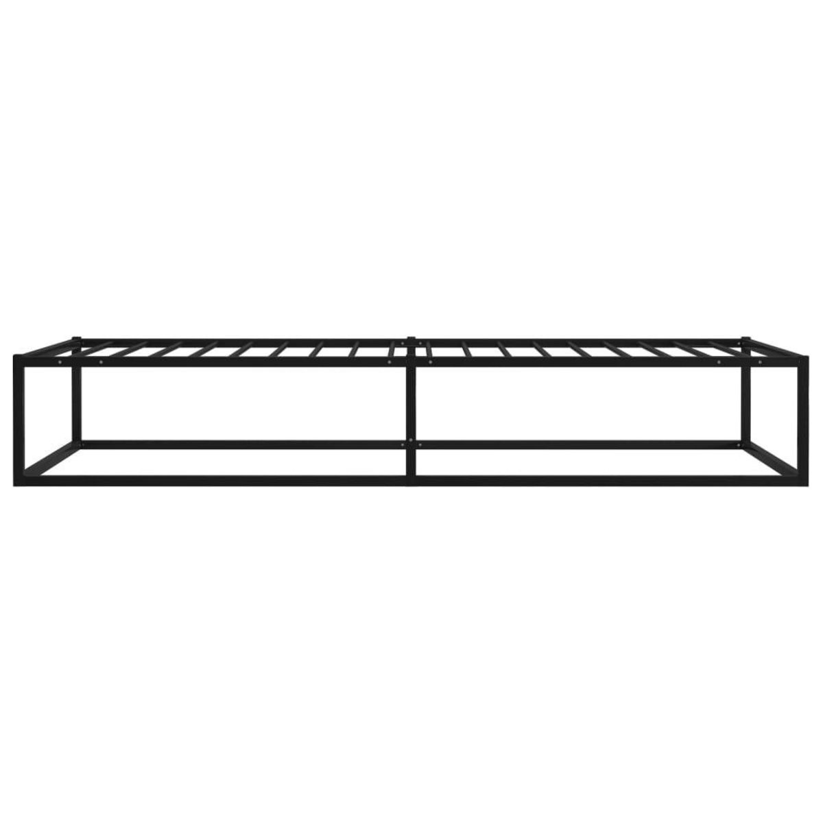 VIDAXL Cadre de lit sans matelas noir metal 90x200 cm