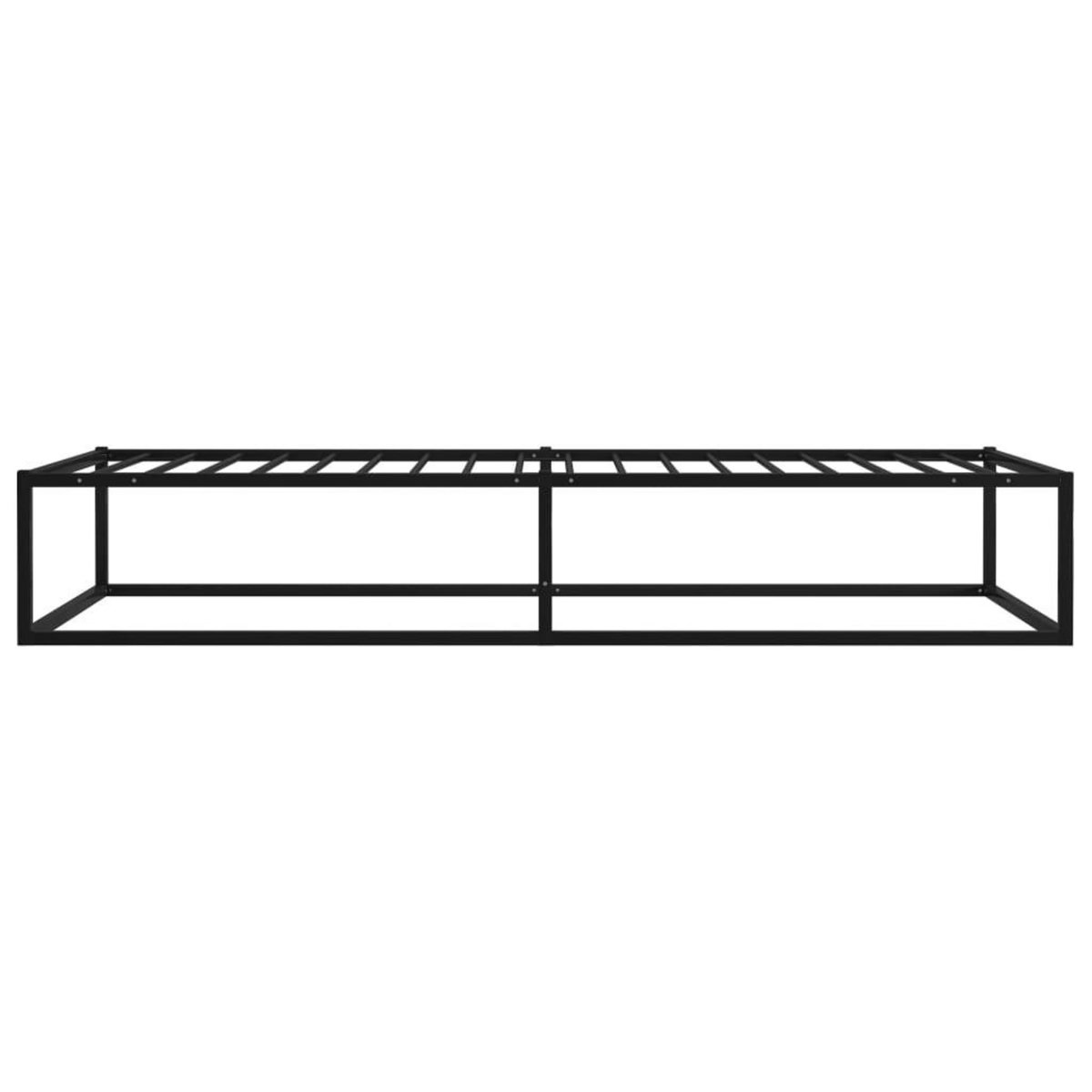VIDAXL Cadre de lit sans matelas noir metal 90x200 cm
