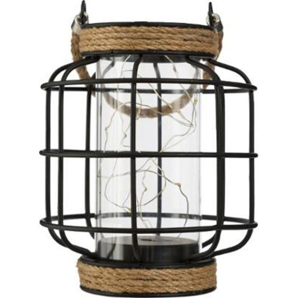 ATMOSPHERA Lanterne en Métal & Fil MicroLed  Diane  17cm Noir