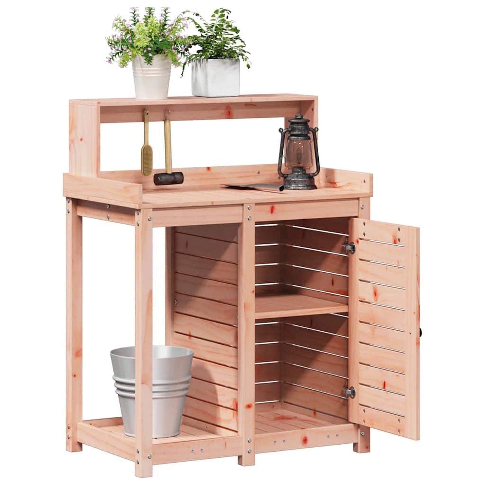 Voir la diapositive 4 : VIDAXL Table de rempotage avec etageres bois massif de douglas