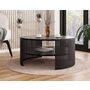 Voir la diapositive 3 : BEST MOBILIER Cruz - table basse ronde - effet marbre noir - 75 cm