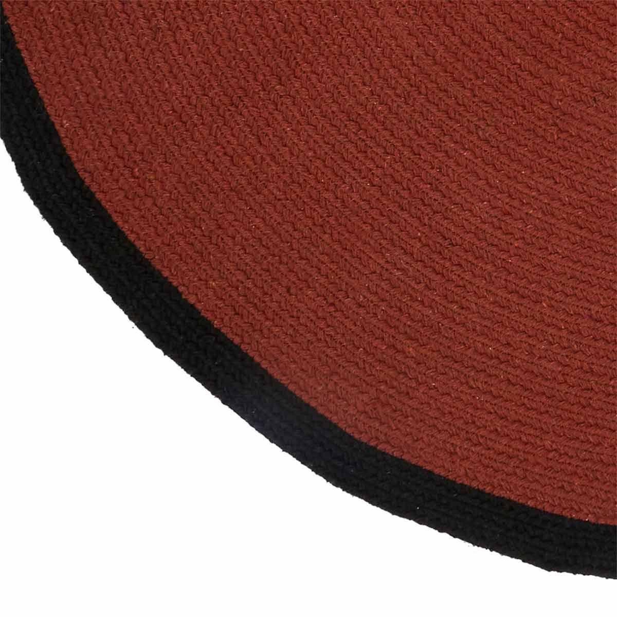 Voir la diapositive 2 : The Home Deco Factory Tapis rond en coton  bord  120cm terracotta & noir