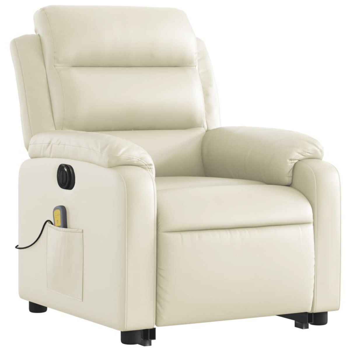 VIDAXL Fauteuil inclinable de massage electrique creme similicuir