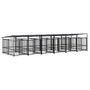 Voir la diapositive 2 : VIDAXL Chenil d'exterieur avec toit pour chiens Acier 11,26 m²
