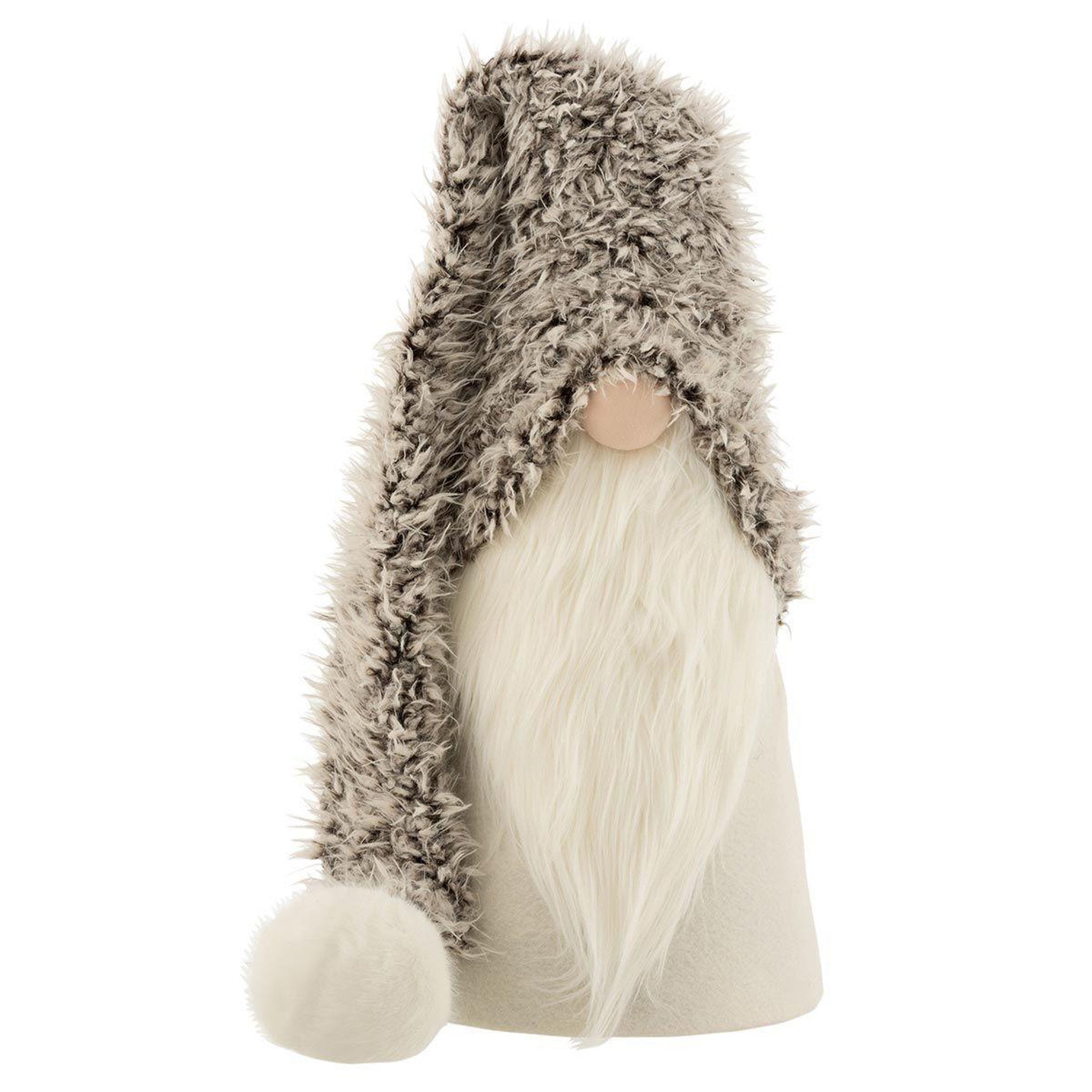 J-LINE Statuette déco  père noël hiver  60cm gris