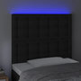 Voir la diapositive 3 : VIDAXL Tete de lit a LED Noir 100x5x118/128 cm Similicuir