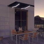 VIDAXL Auvent manuel retractable avec LED 300x250 cm Anthracite