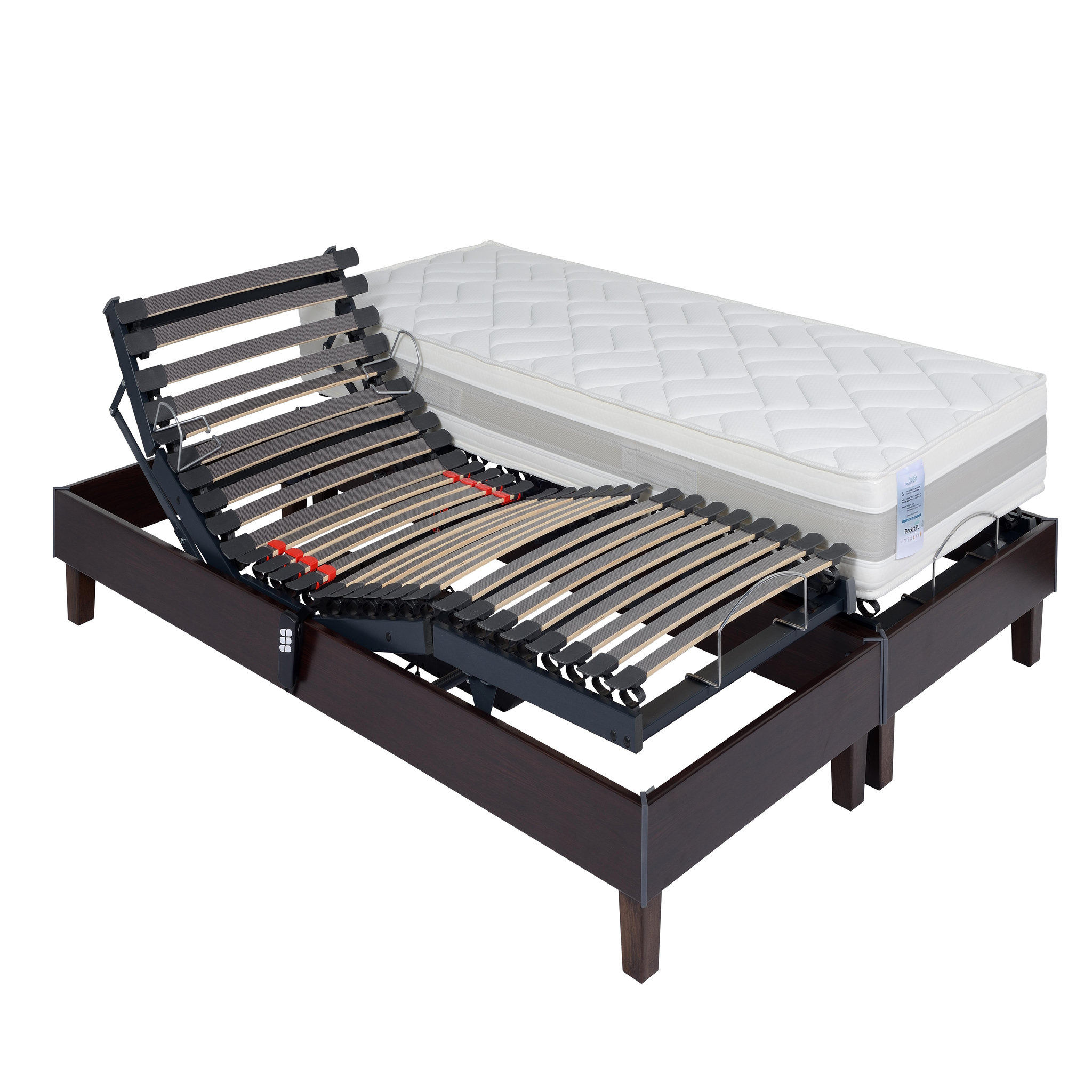 Voir la diapositive 1 : PRESTIGE Collection Lit relaxation électrique TPR mousse mémoire de forme 55 kg/m3 - H21cm - 160x200 cm SENSAFLEX