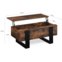 Voir la diapositive 5 : ID MARKET Table basse plateau relevable rectangulaire PHOENIX bois effet vieilli et noir