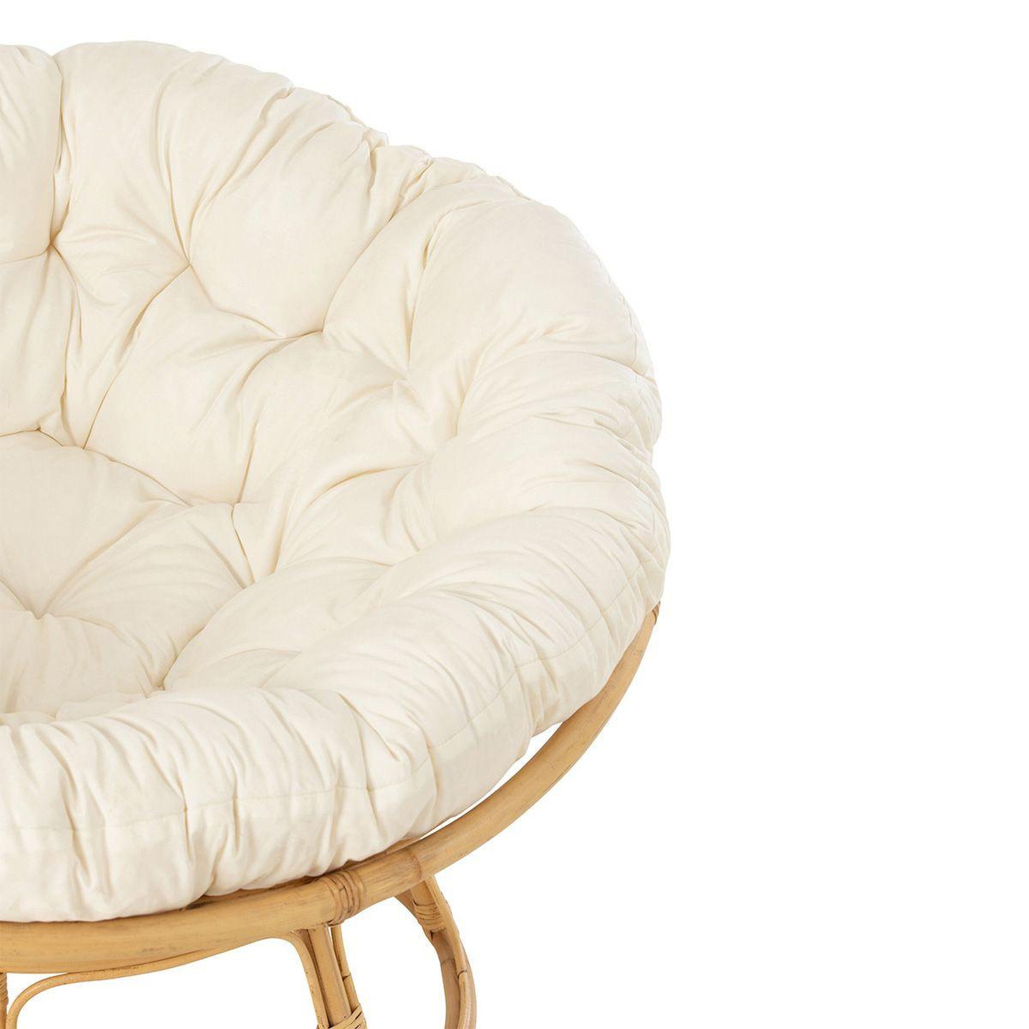 Voir la diapositive 5 : J-LINE Fauteuil en rotin & coussin  céline  115cm naturel