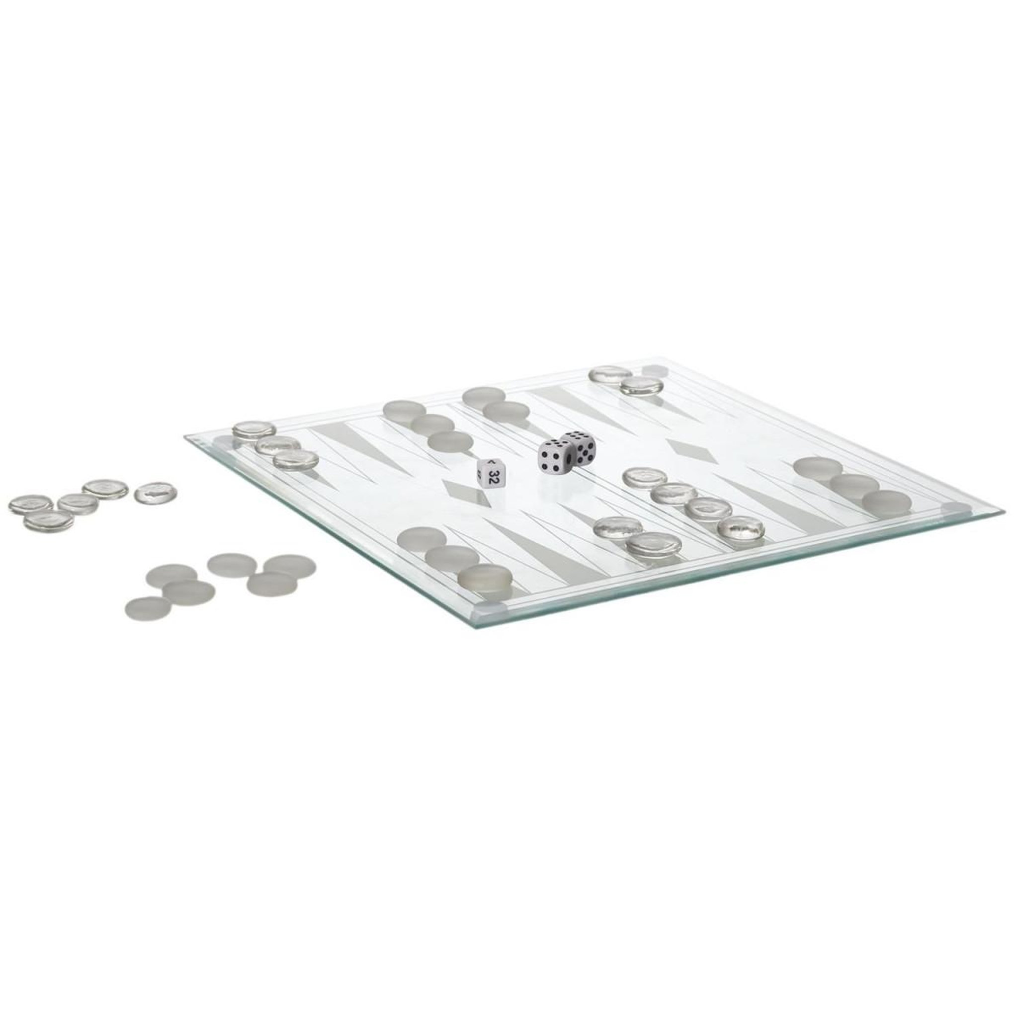 MISTER GADGET Jeu de société  backgammon  25cm transparent