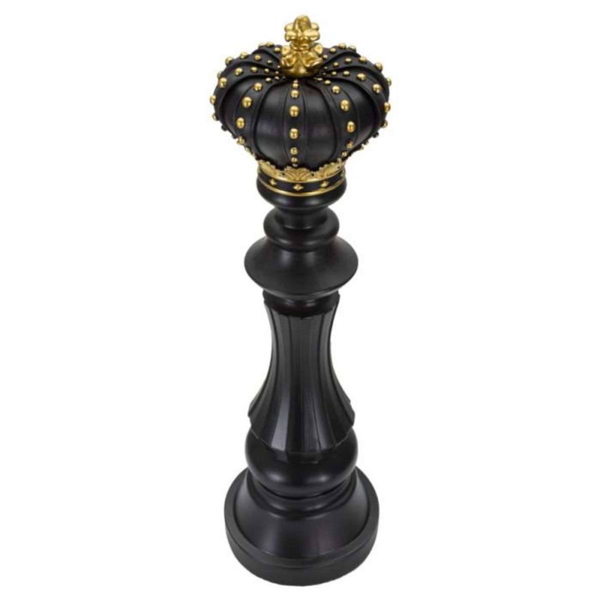 Paris Prix Pièce d'Échec Déco en Résine  Renne Couronne  50cm Noir