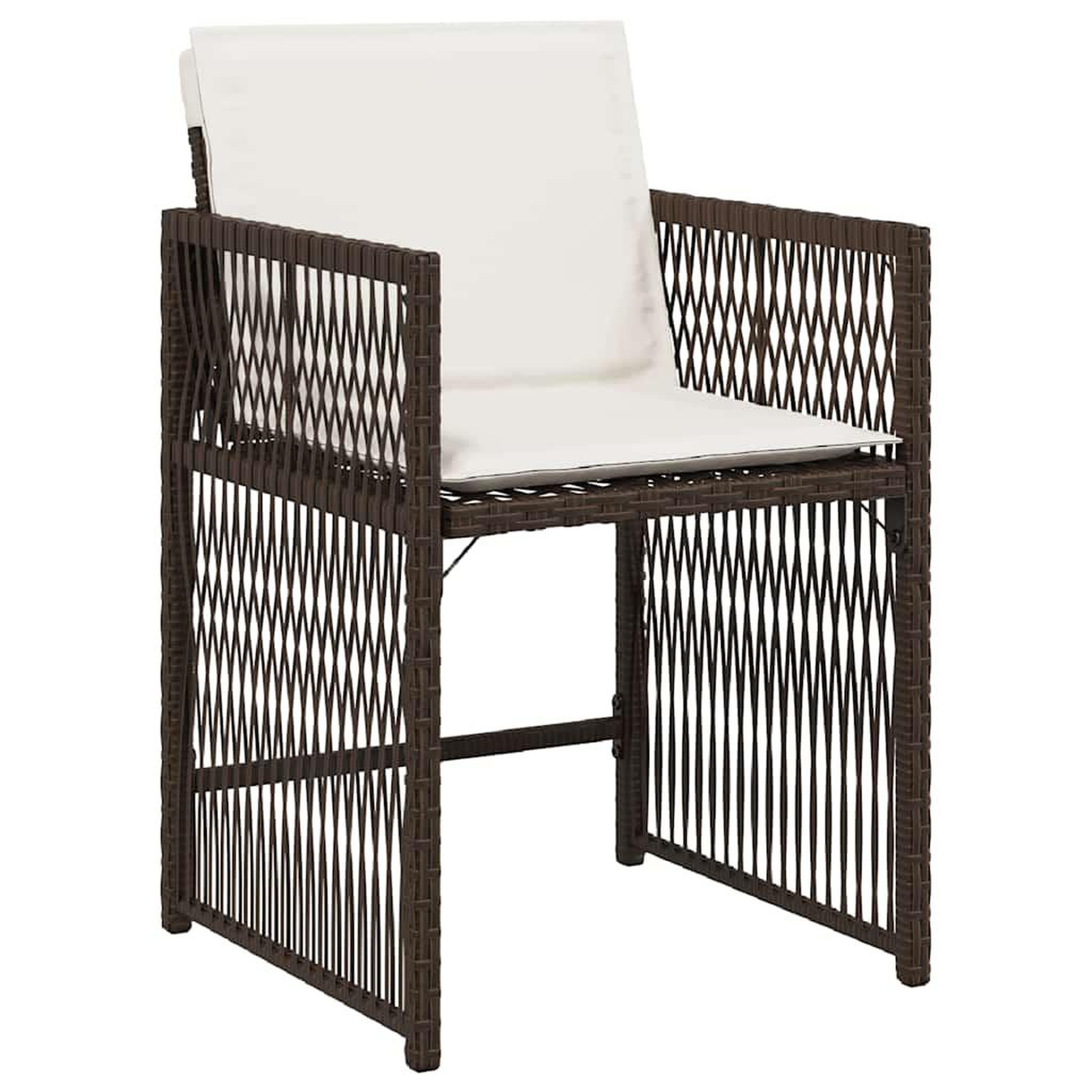 Voir la diapositive 4 : VIDAXL Chaises de jardin avec coussins lot de 4 marron resine tressee