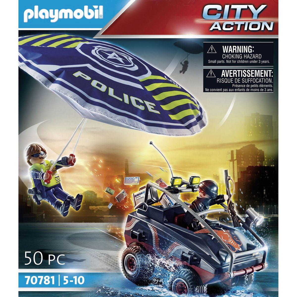 PLAYMOBIL 70781 - City Action Parachutiste quads bandits