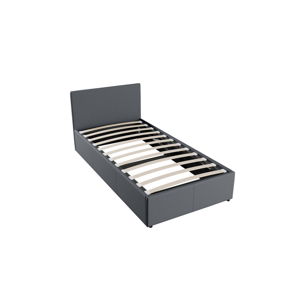 Lit coffre 90x190cm sommier inclus avec tête de lit WILLOW