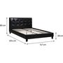 Voir la diapositive 3 : Habitat et Jardin Lit double en pvc  Julia  - 140 x 190 cm - Noir