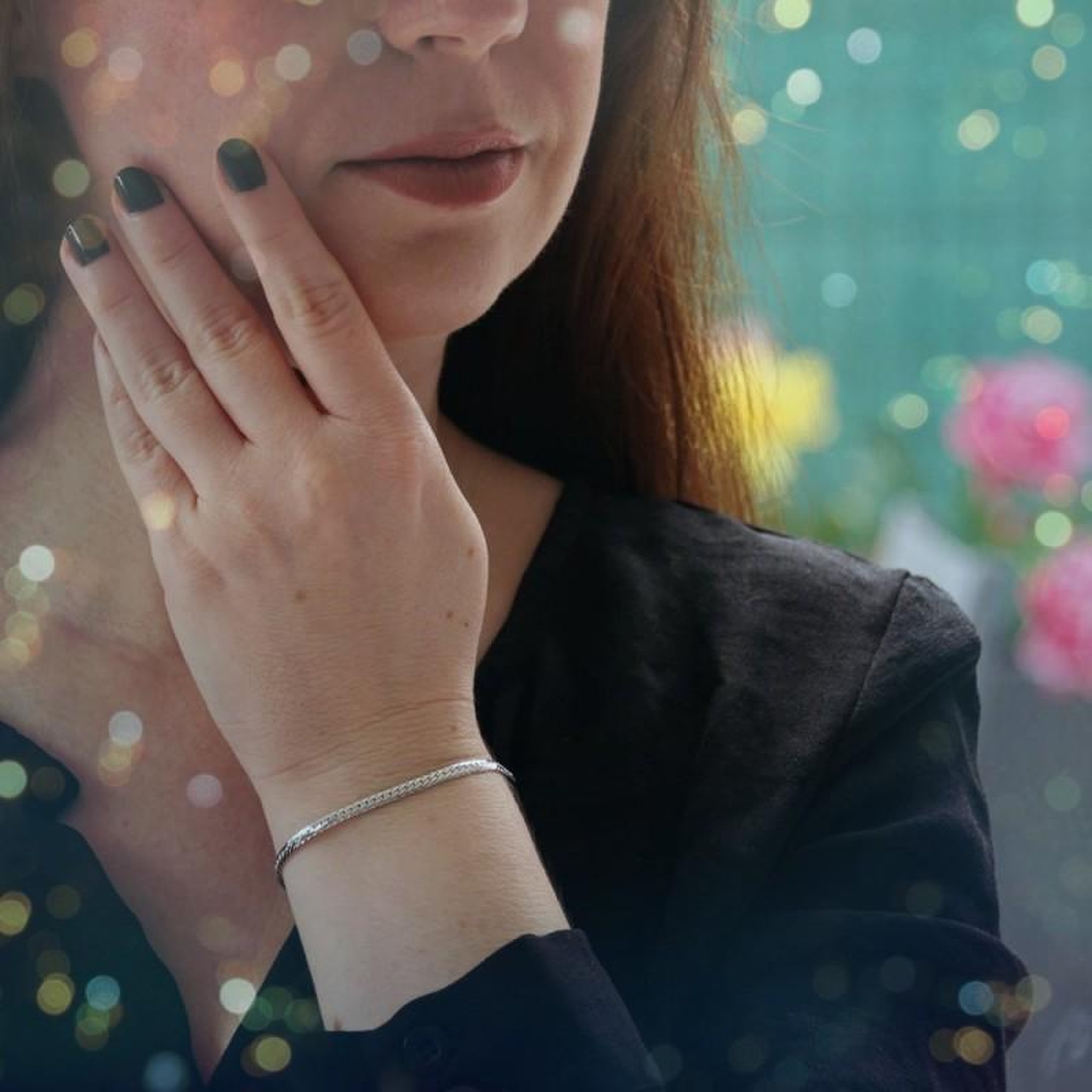 Voir la diapositive 2 : L'ATELIER D'AZUR Bracelet Or Blanc Maille Anglaise - Femme