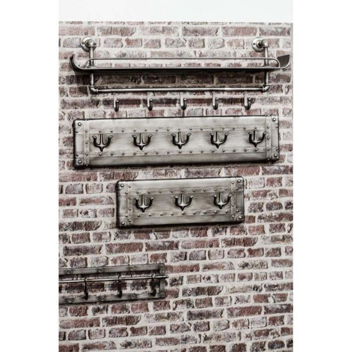 Paris Prix Patère Murale en Métal  5 Crochets  73cm Anthracite